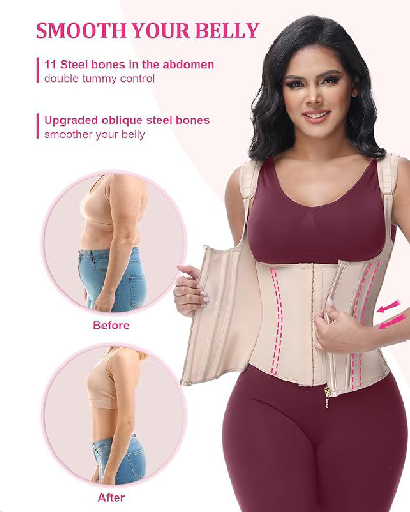 SKYNN® Waist Trainer for Women Body Shaper Corset Vest Tank Top with Steel Bones