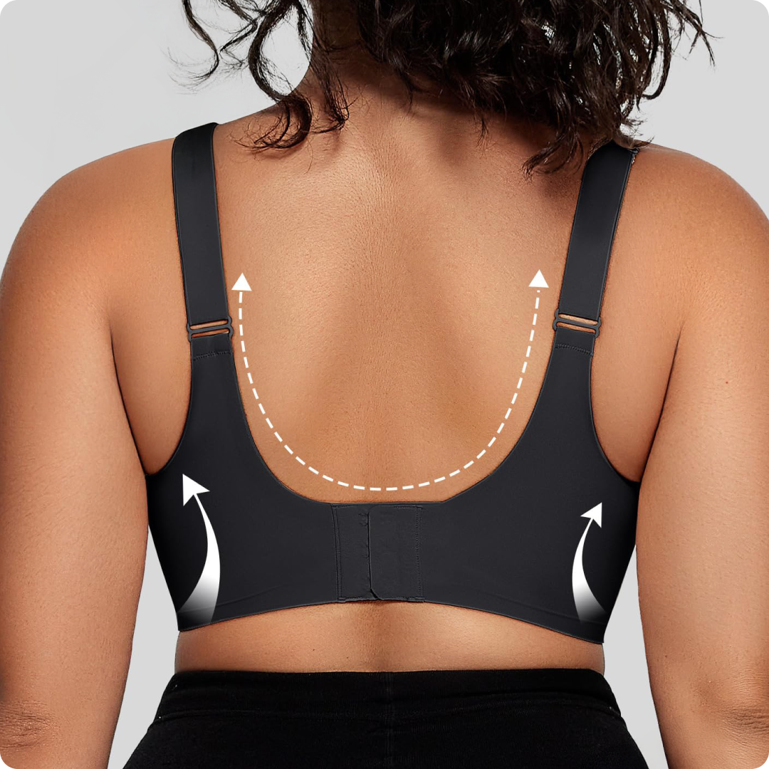 Wireless V-Neck Crossover Mesh Support Bra