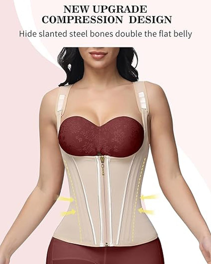 SKYNN® Waist Trainer for Women Body Shaper Corset Vest Tank Top with Steel Bones