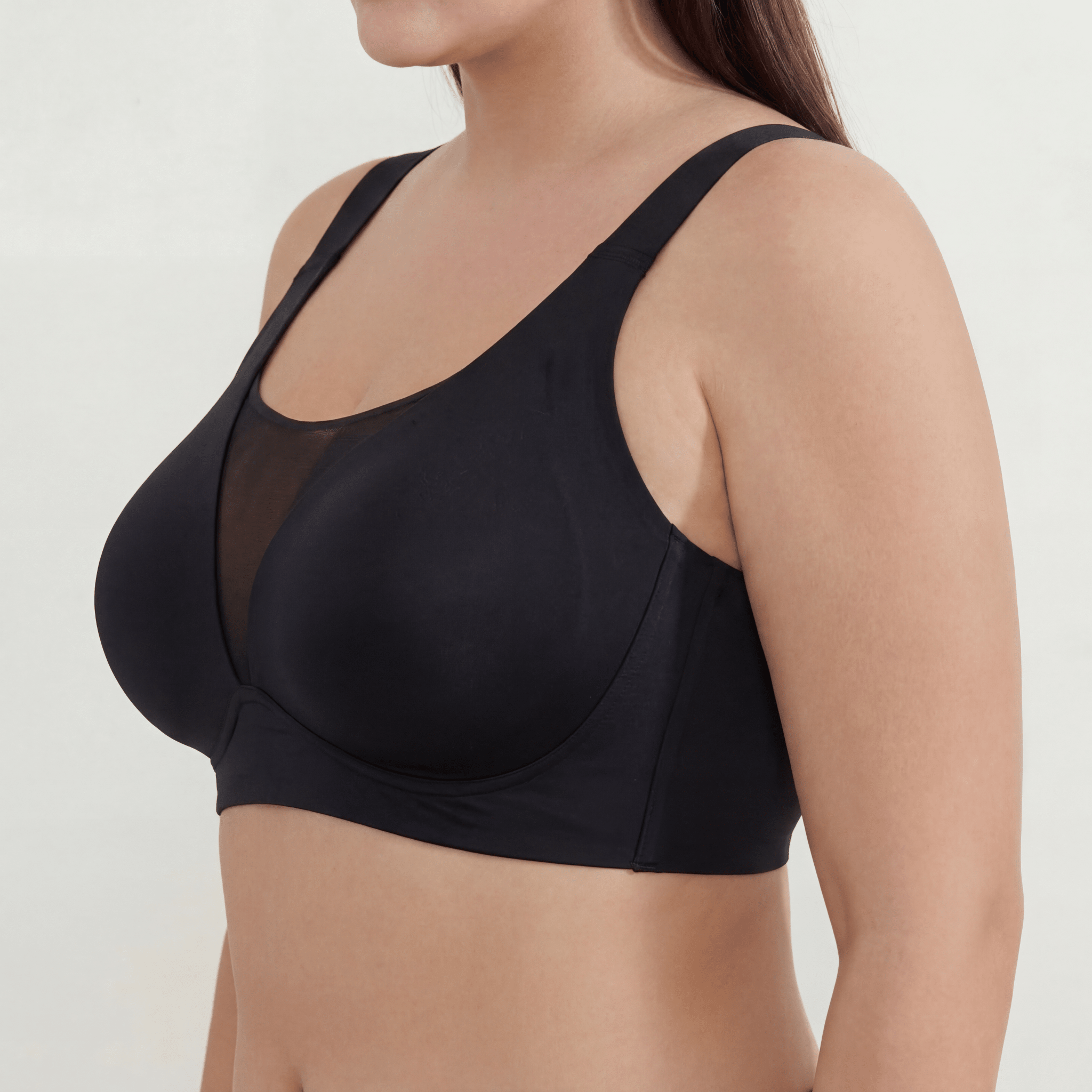 Deep V Mesh Full Coverage Bra