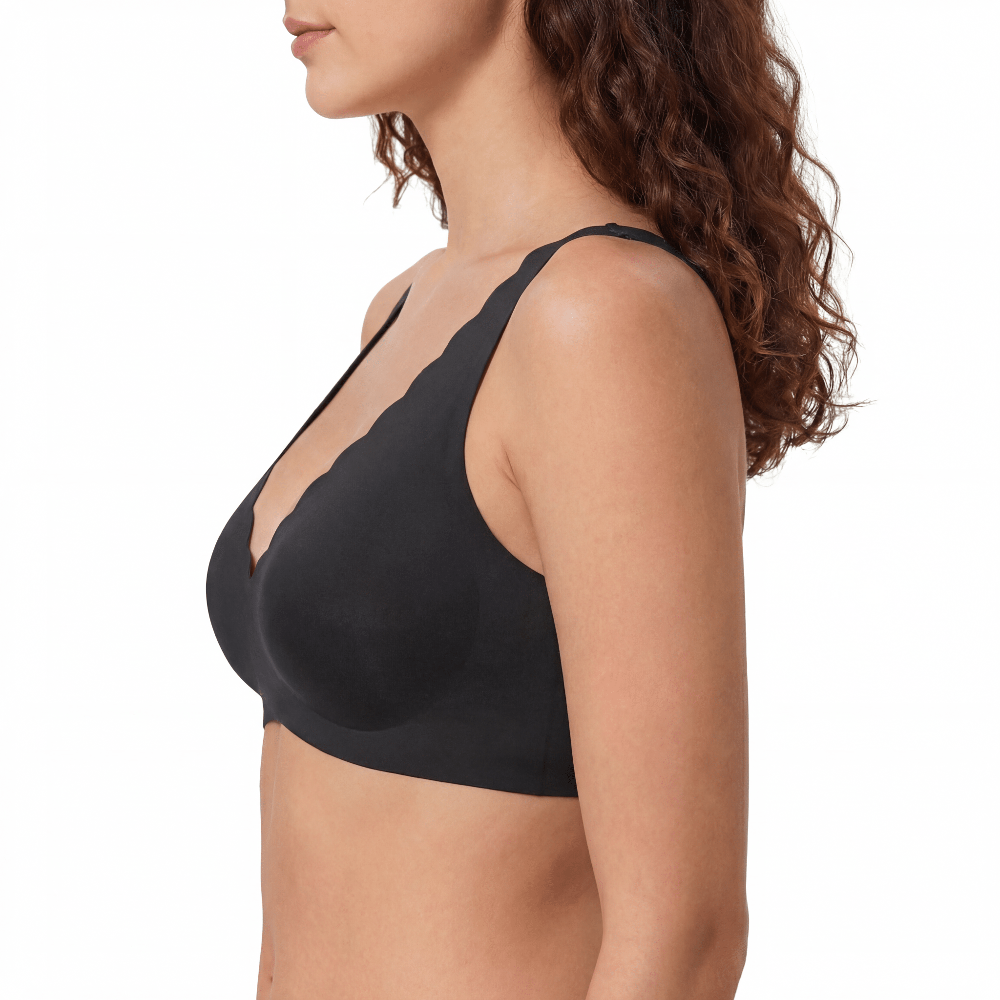 Scalloped Neckline Plunge Bra