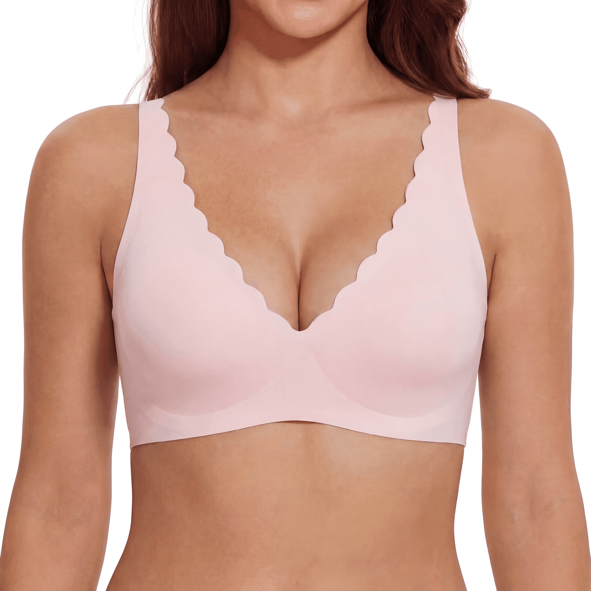 Scalloped Neckline Plunge Bra