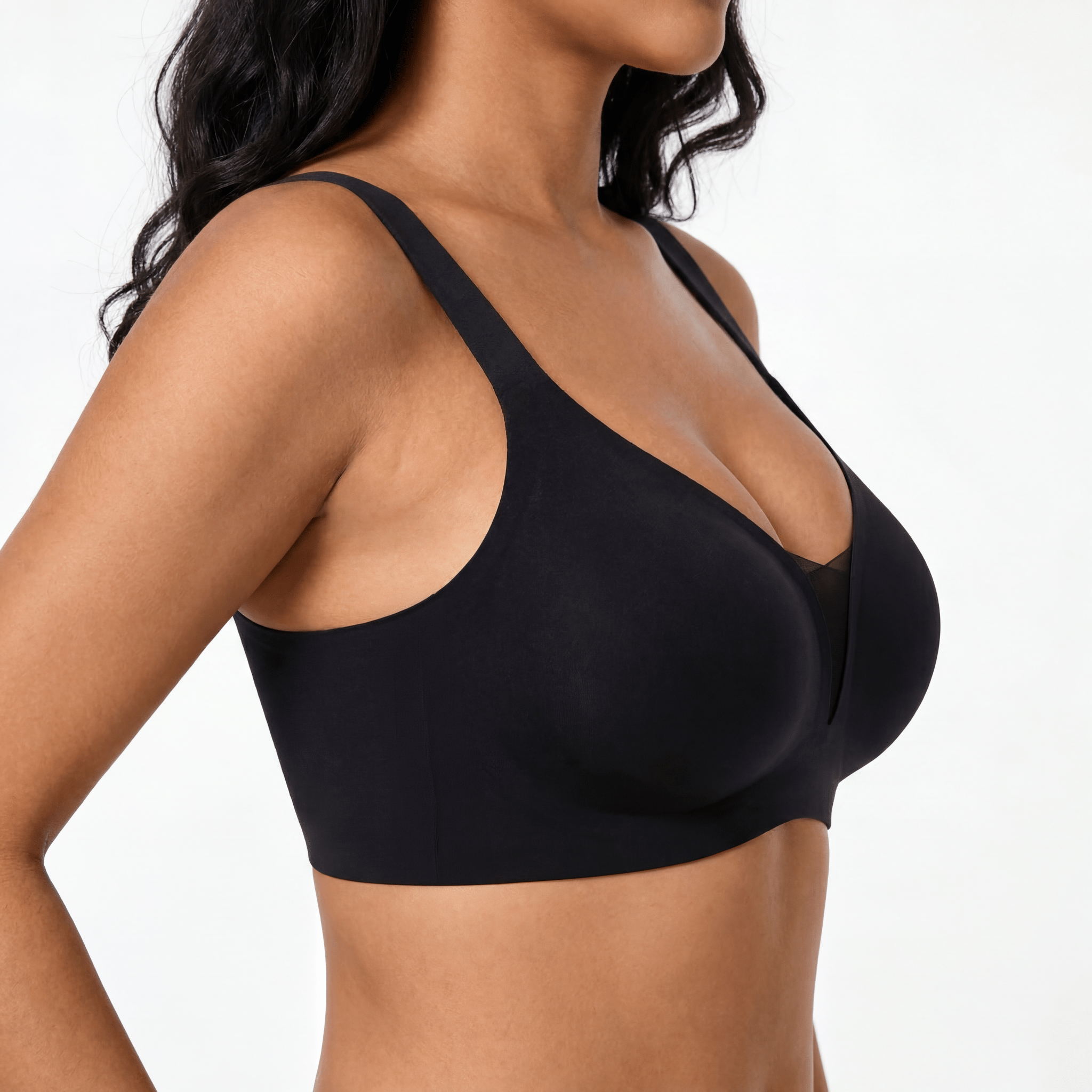 V-Neck Mesh Detail Bra