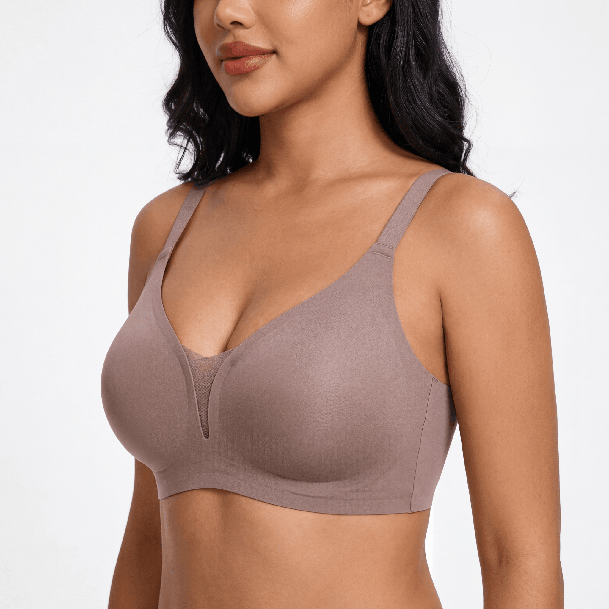 V-Neck Mesh Detail Bra