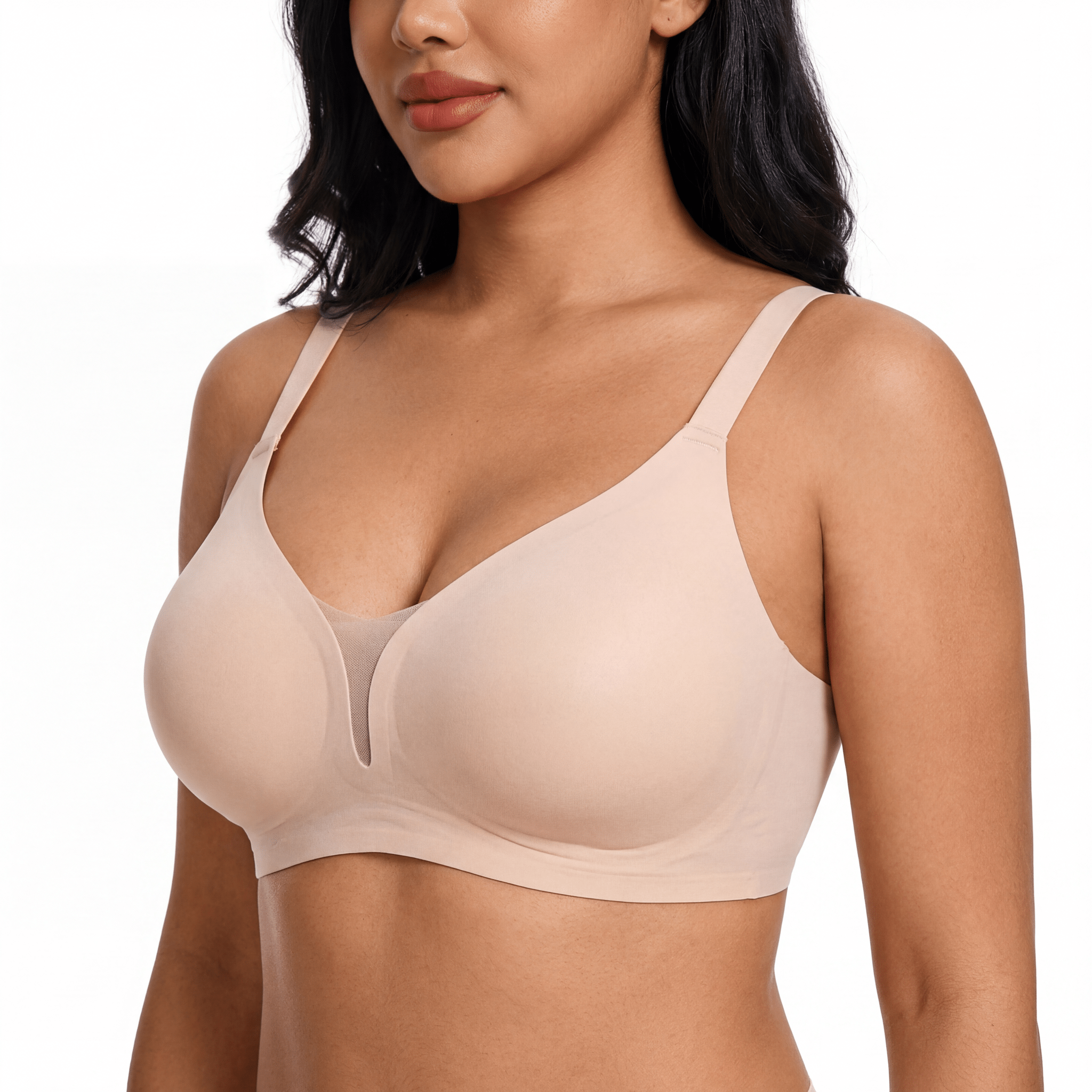 V-Neck Mesh Detail Bra