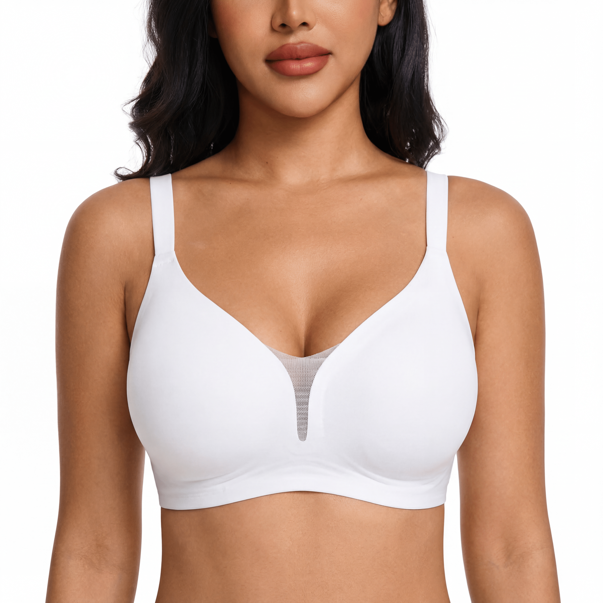 V-Neck Mesh Detail Bra