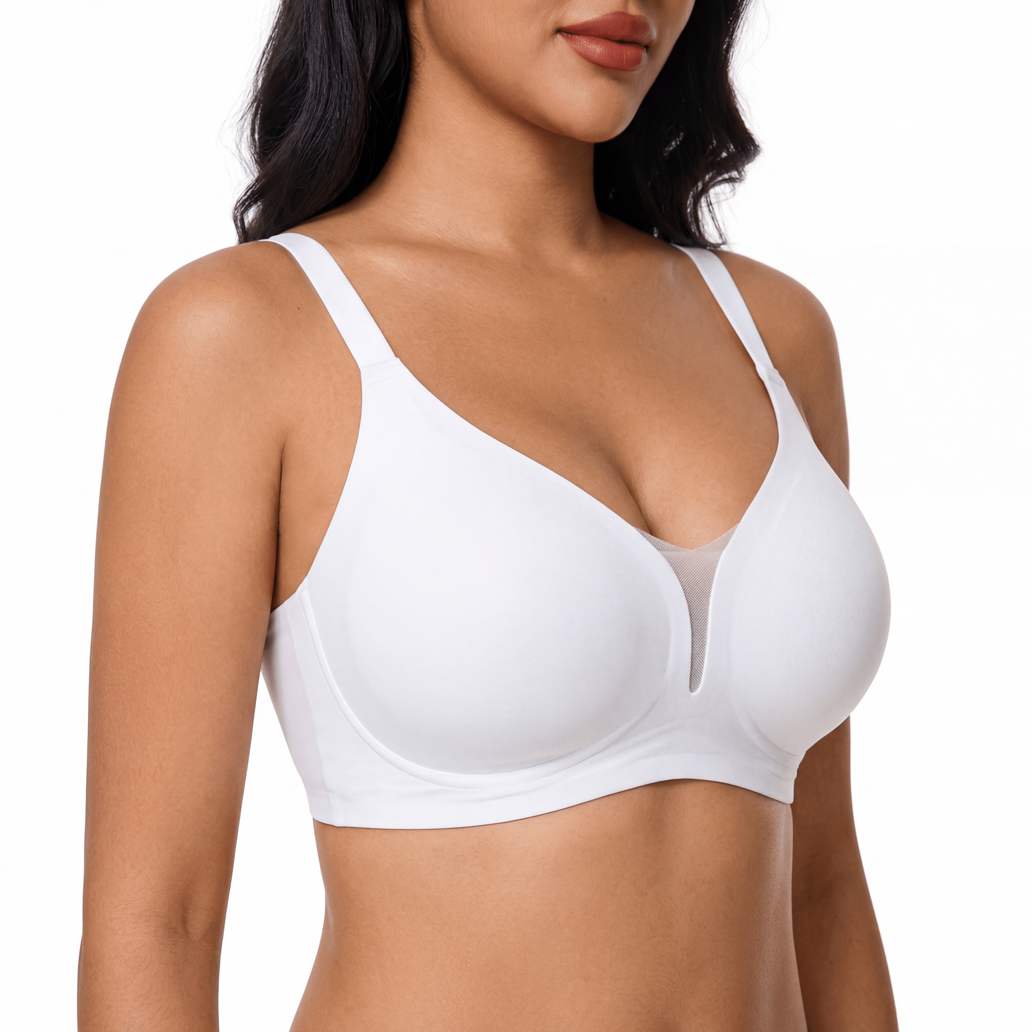 V-Neck Mesh Detail Bra