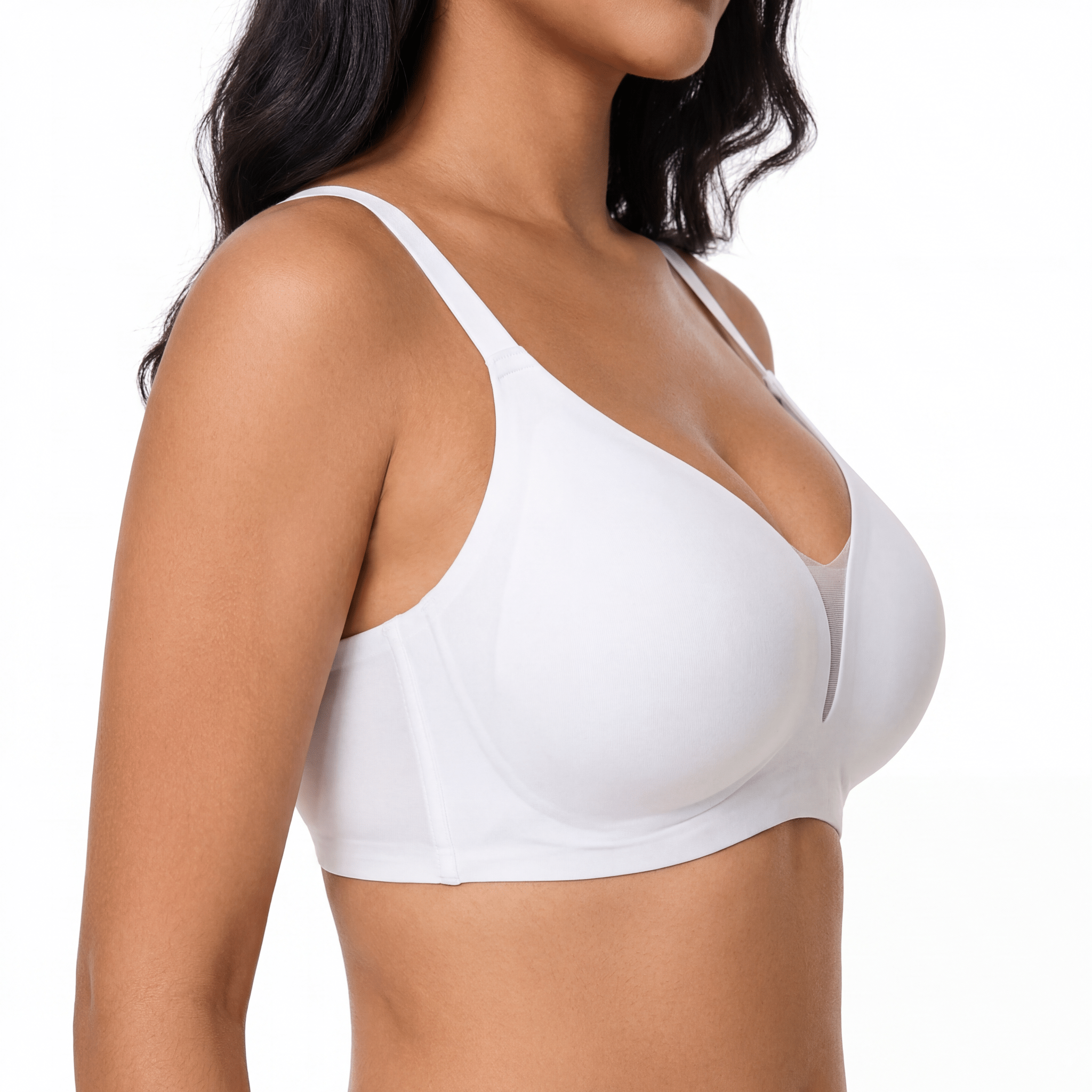 V-Neck Mesh Detail Bra