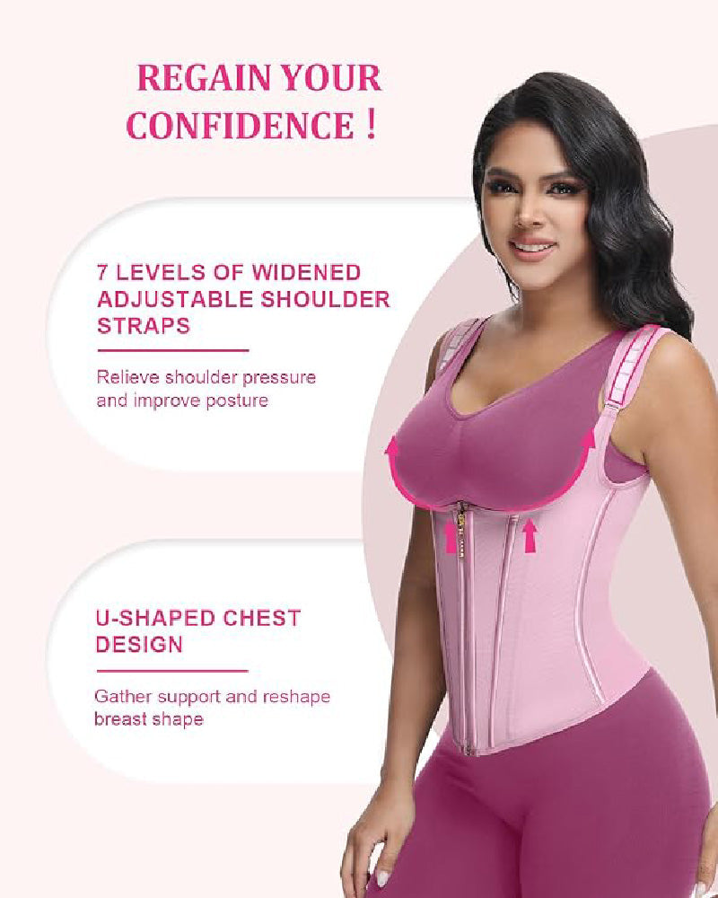 SKYNN® Waist Trainer for Women Body Shaper Corset Vest Tank Top with Steel Bones