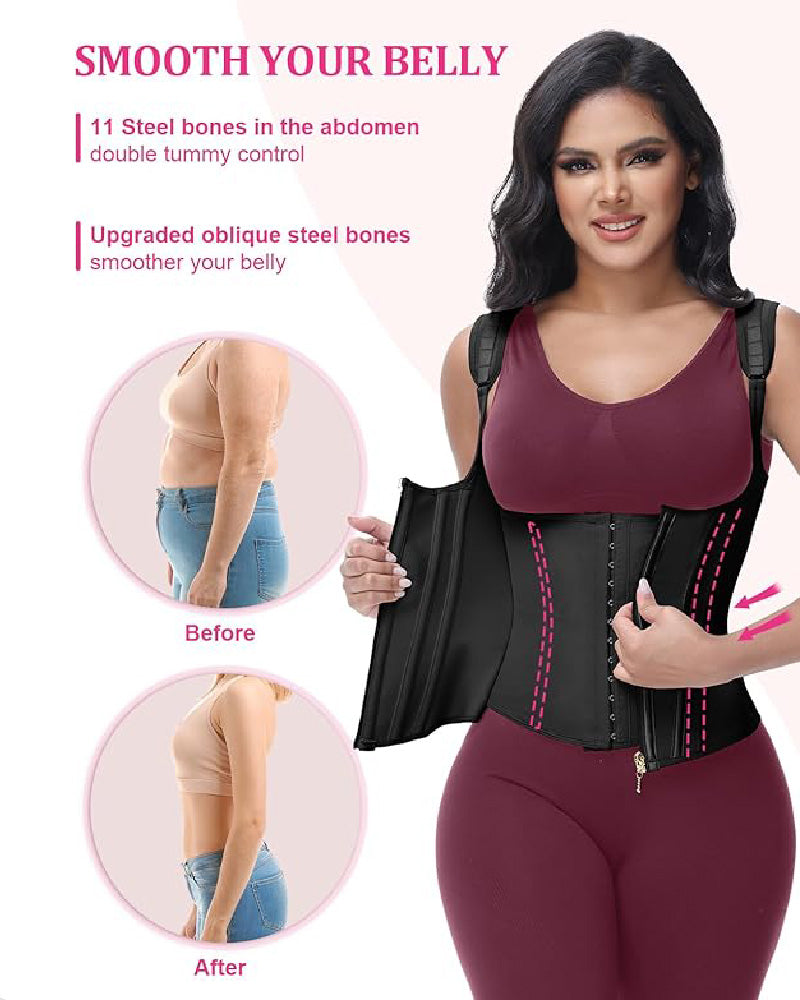 SKYNN® Waist Trainer for Women Body Shaper Corset Vest Tank Top with Steel Bones