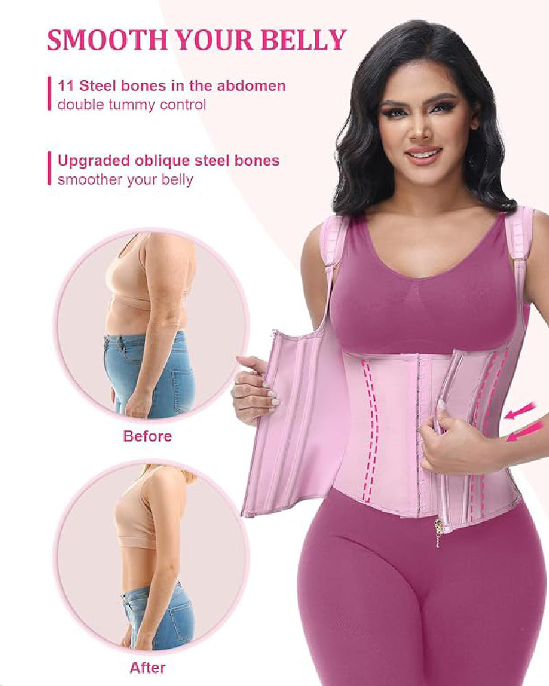 SKYNN® Waist Trainer for Women Body Shaper Corset Vest Tank Top with Steel Bones