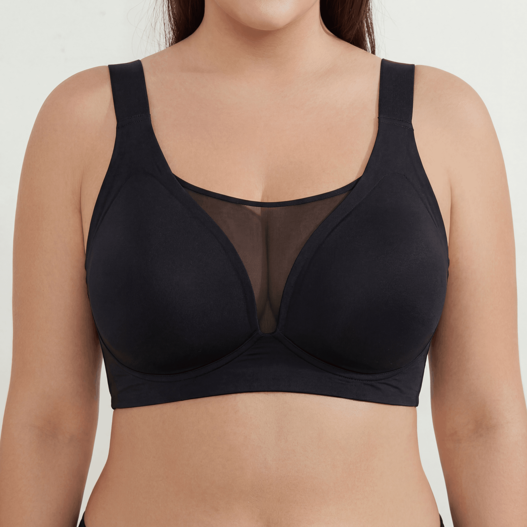 Deep V Mesh Full Coverage Bra
