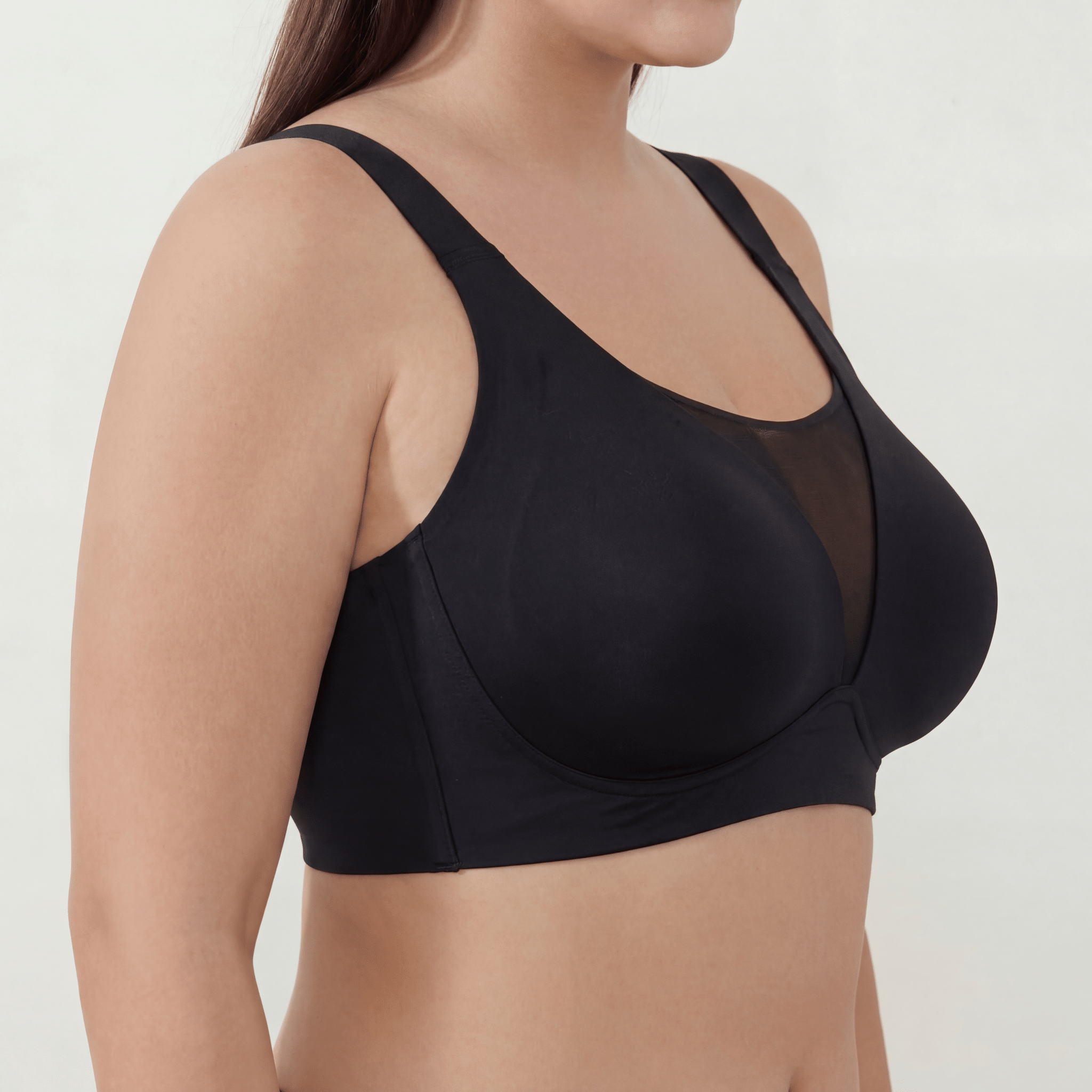 Deep V Mesh Full Coverage Bra