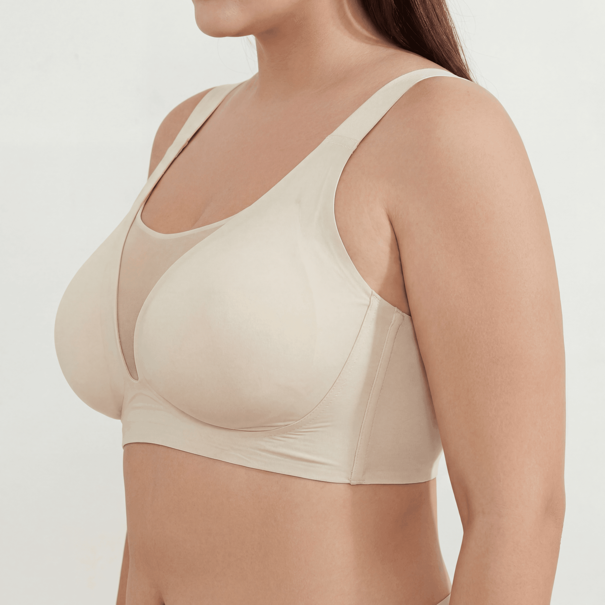 Deep V Mesh Full Coverage Bra