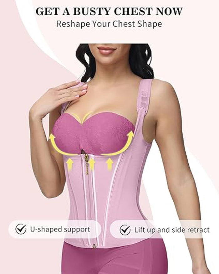 SKYNN® Waist Trainer for Women Body Shaper Corset Vest Tank Top with Steel Bones