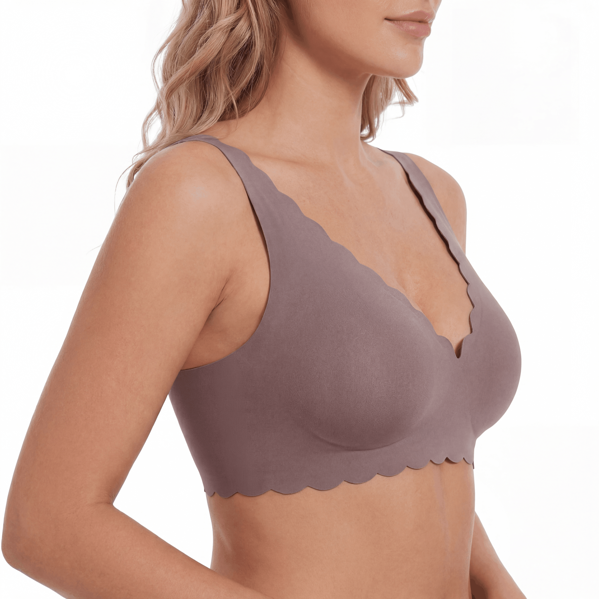 Scalloped Edge Plunge Bra