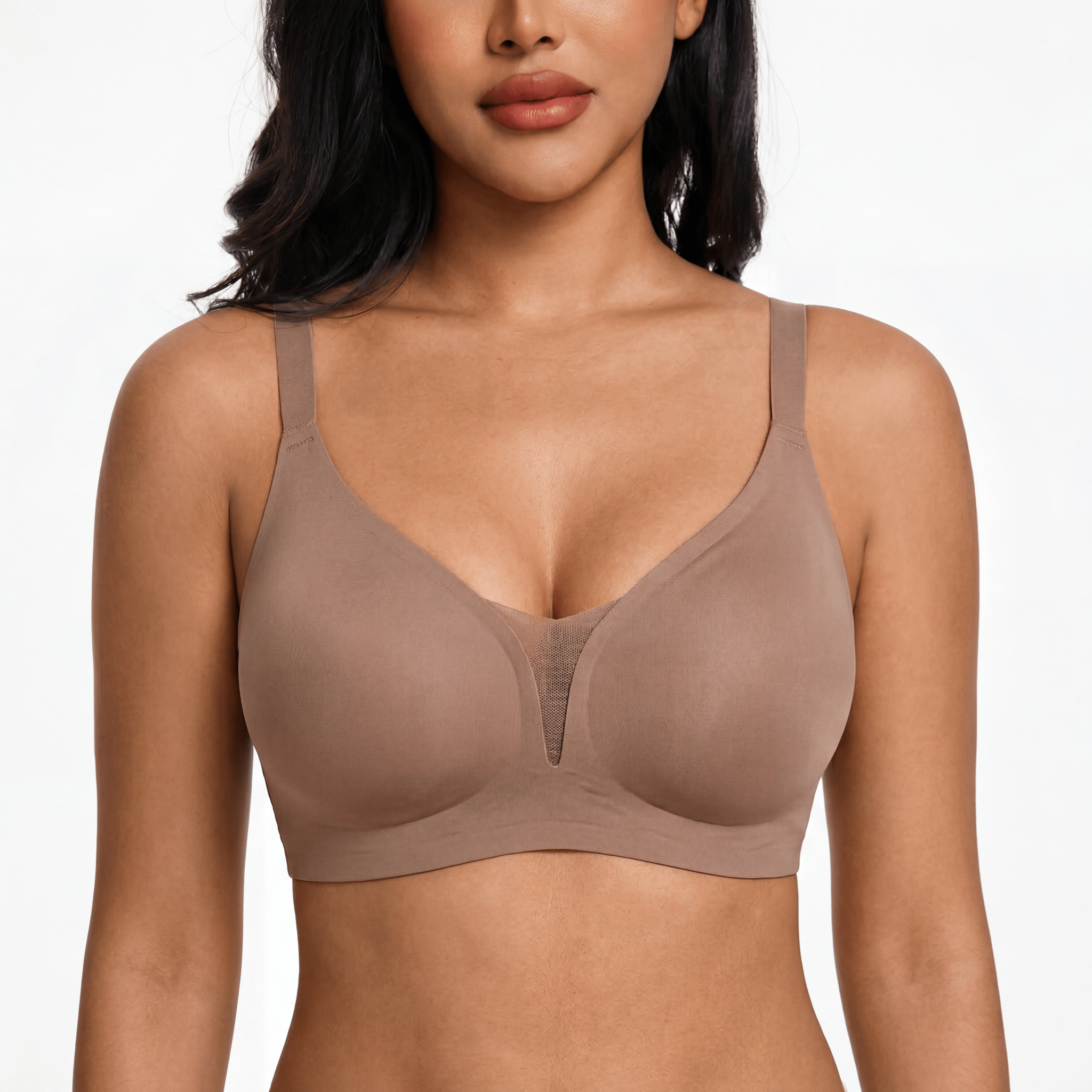 V-Neck Mesh Detail Bra