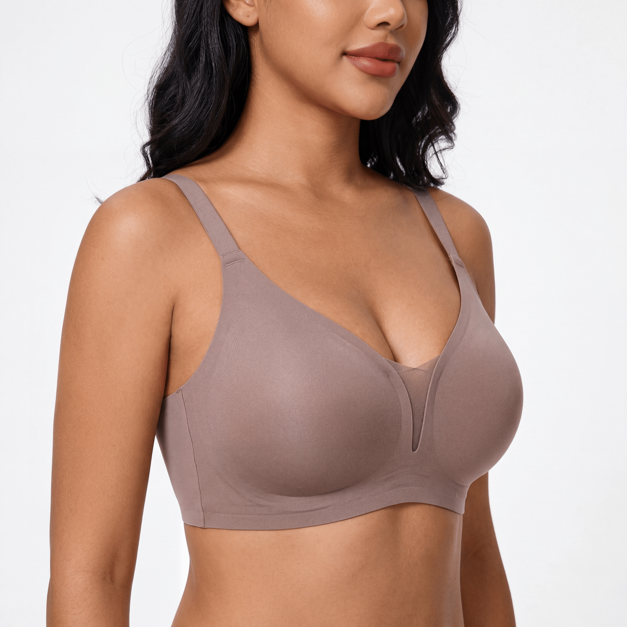 V-Neck Mesh Detail Bra