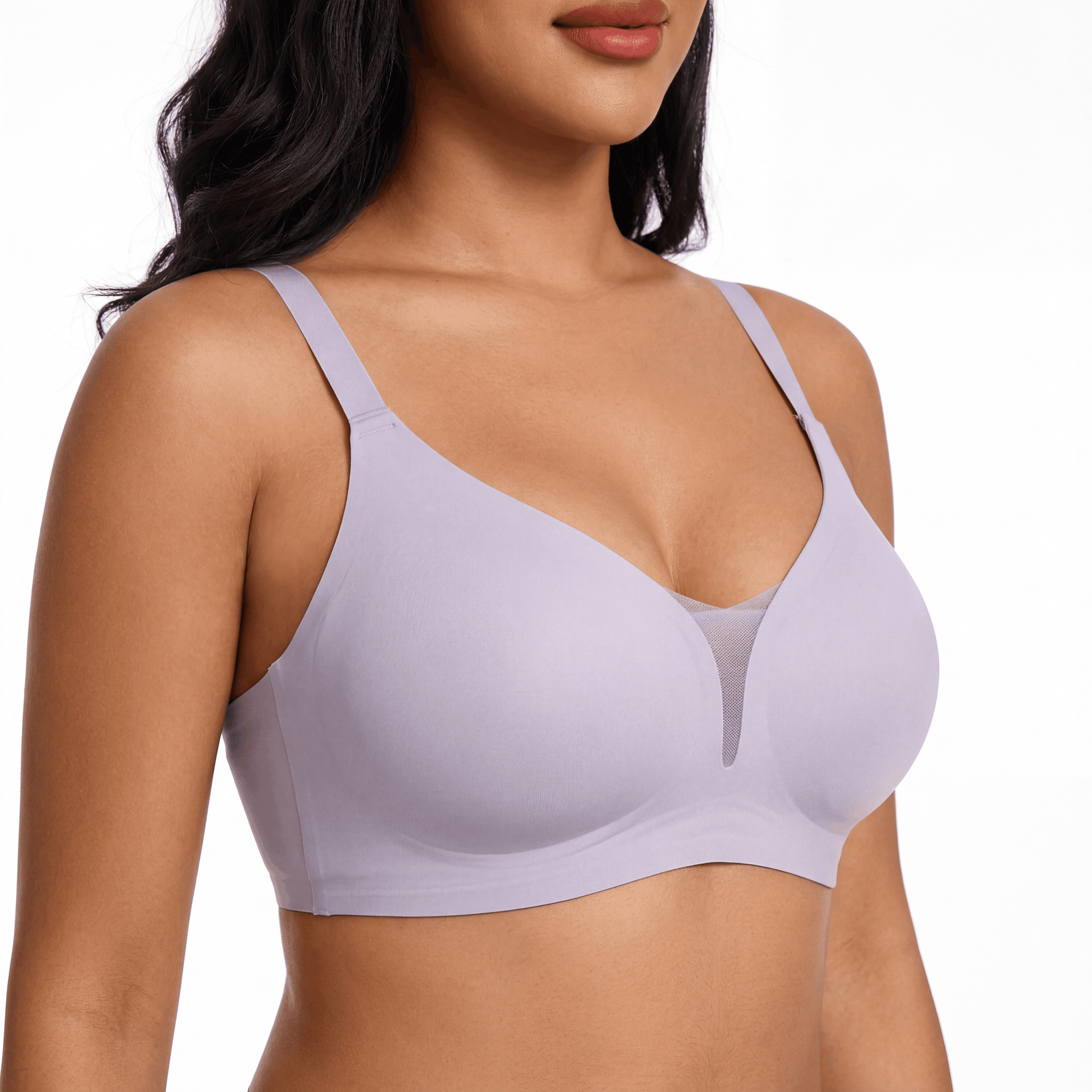 V-Neck Mesh Detail Bra