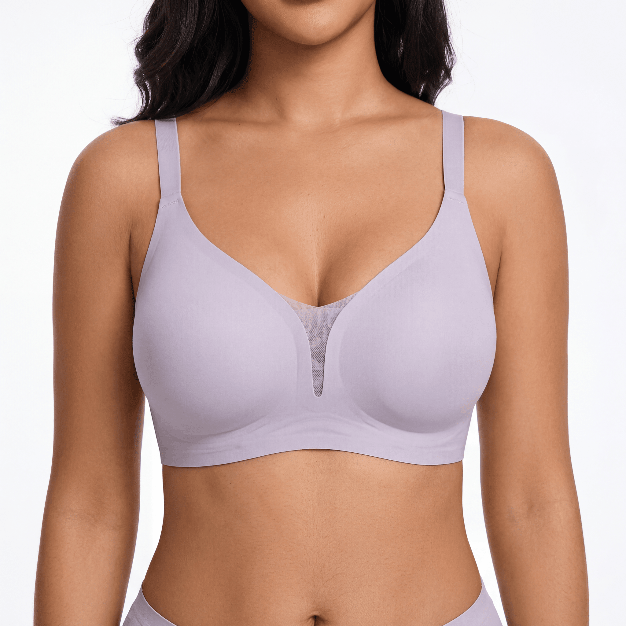V-Neck Mesh Detail Bra