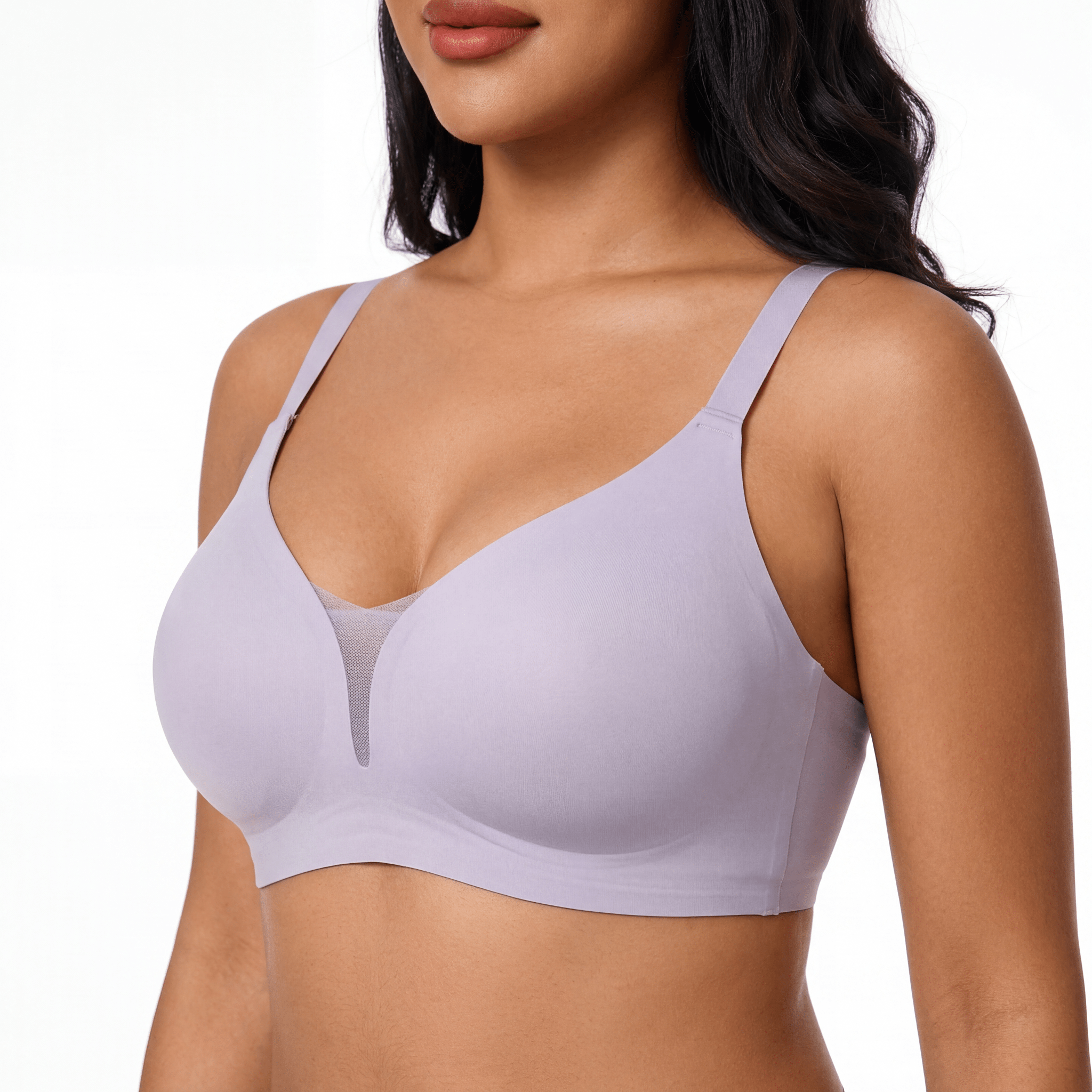 V-Neck Mesh Detail Bra