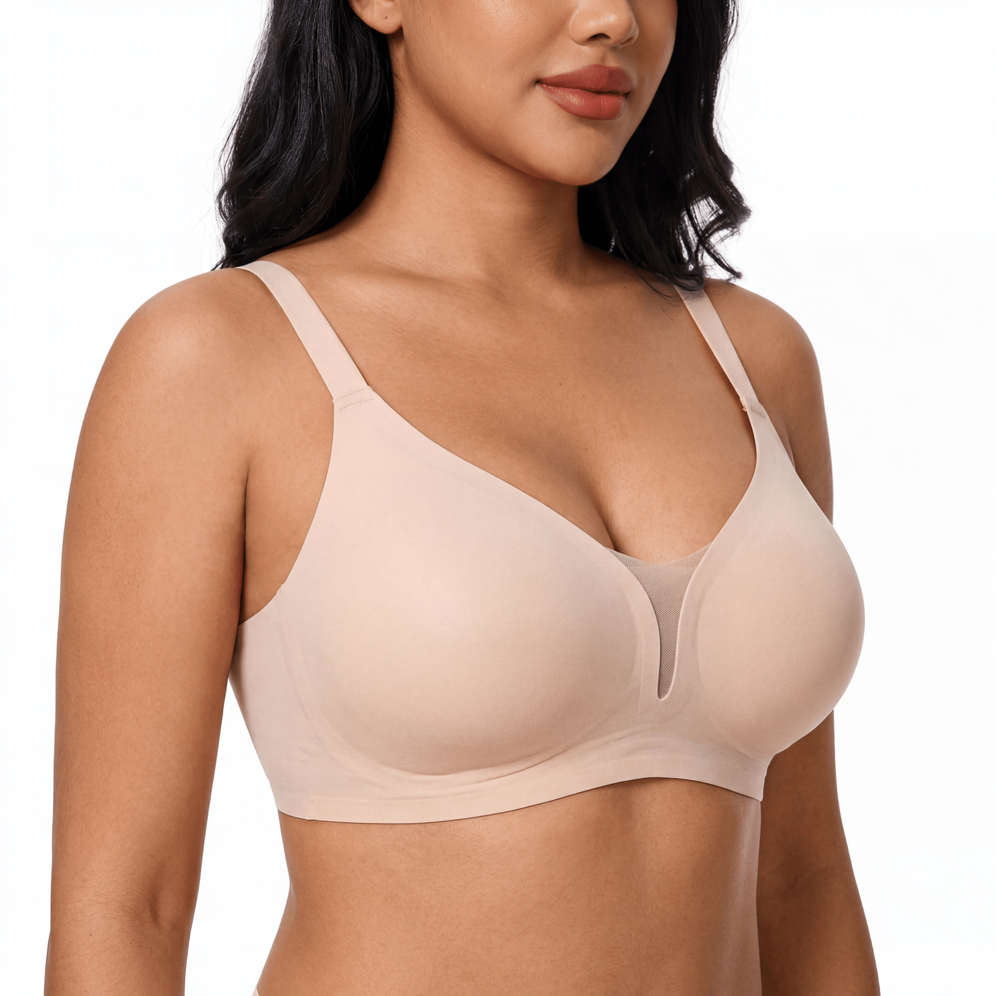 V-Neck Mesh Detail Bra