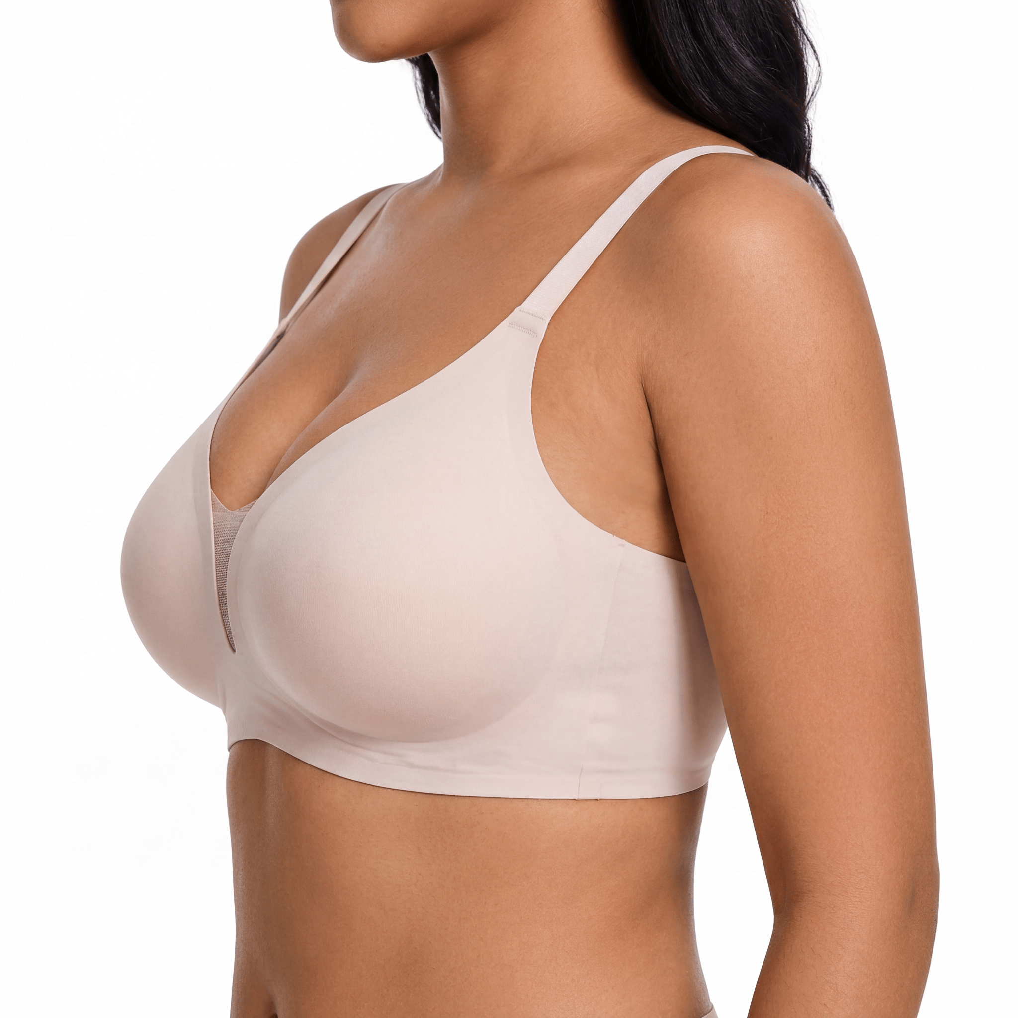 V-Neck Mesh Detail Bra