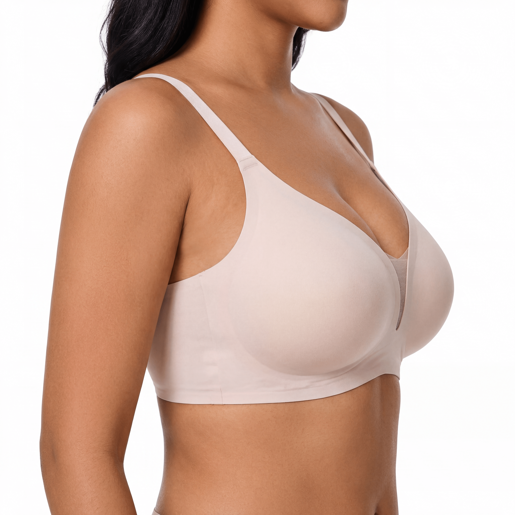 V-Neck Mesh Detail Bra