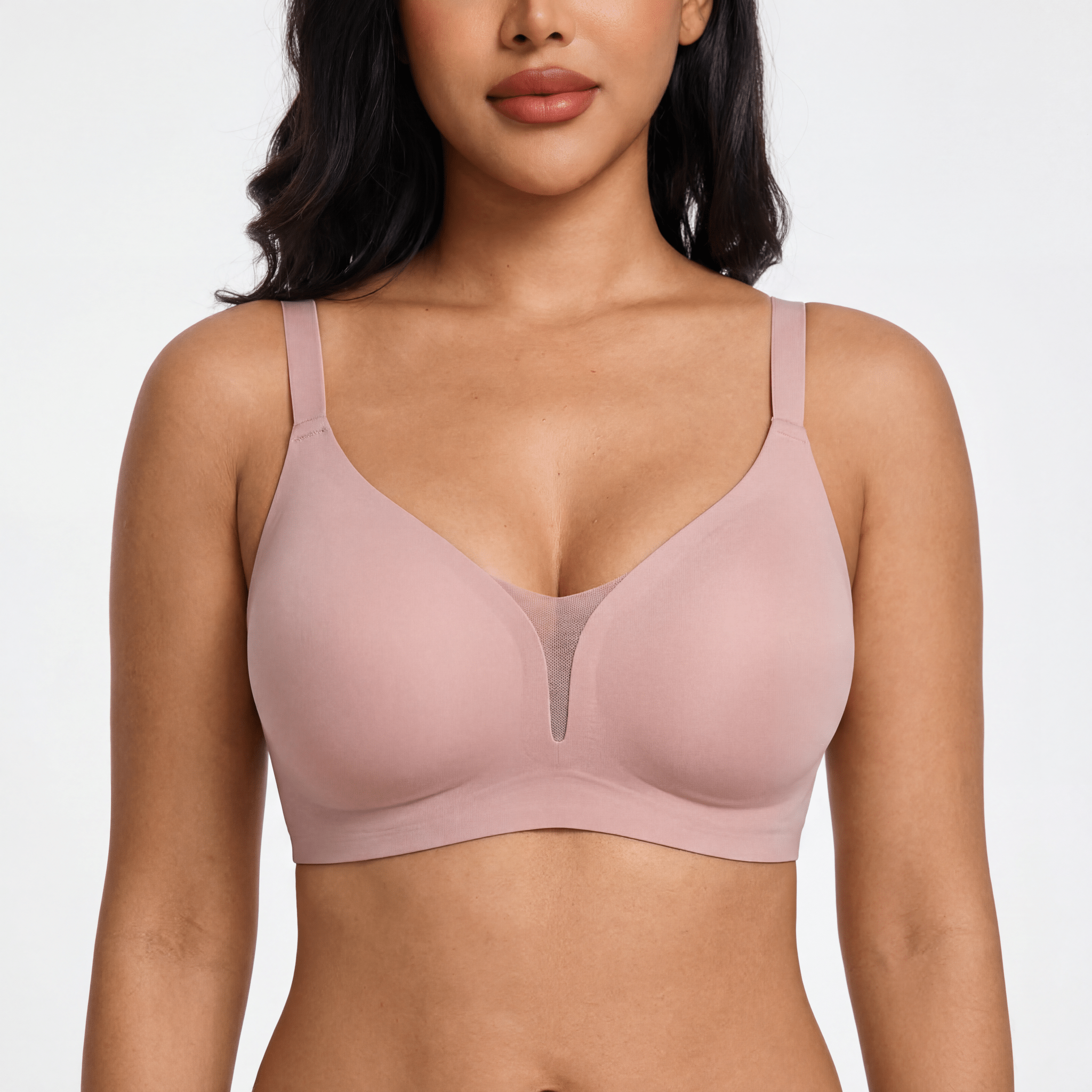 V-Neck Mesh Detail Bra