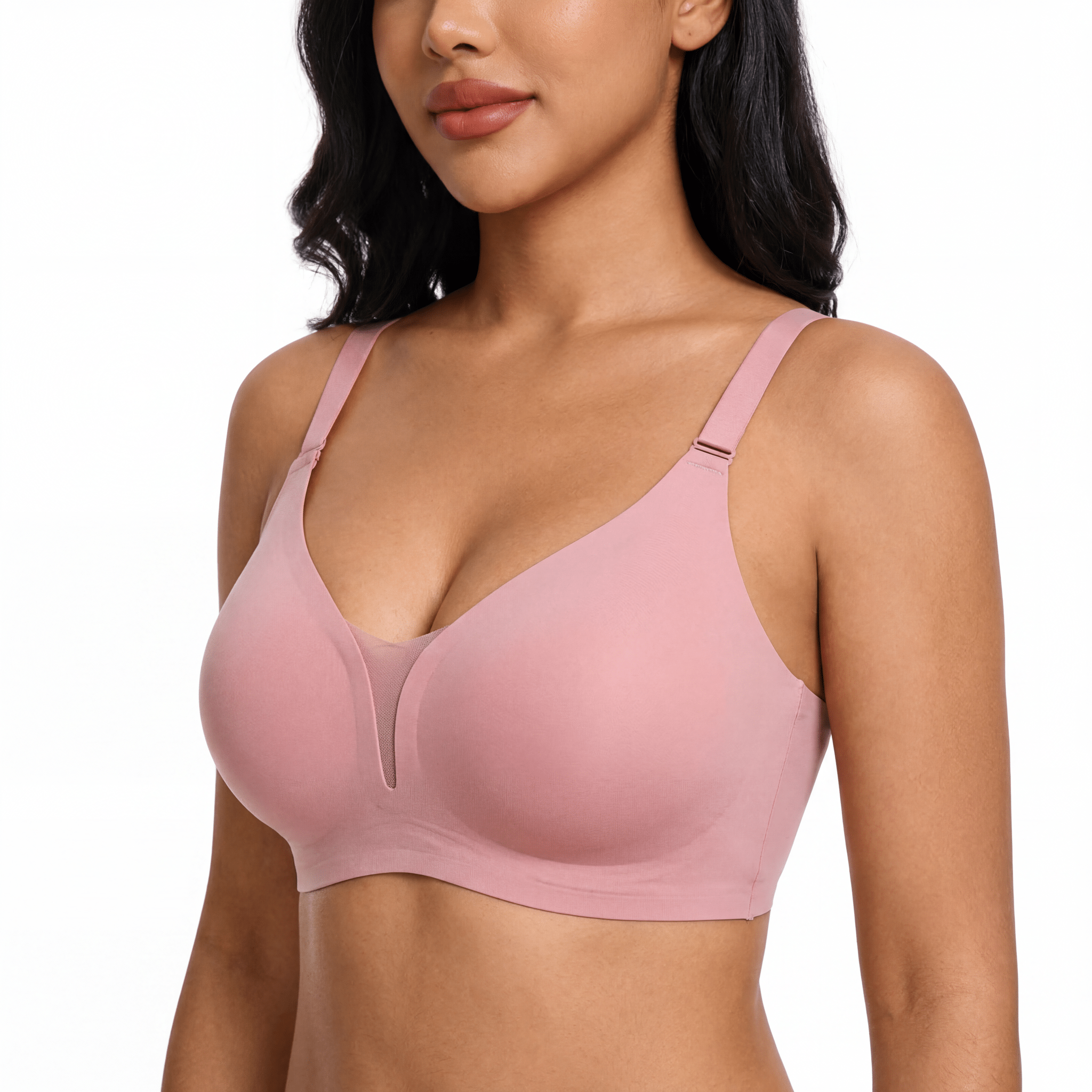 V-Neck Mesh Detail Bra