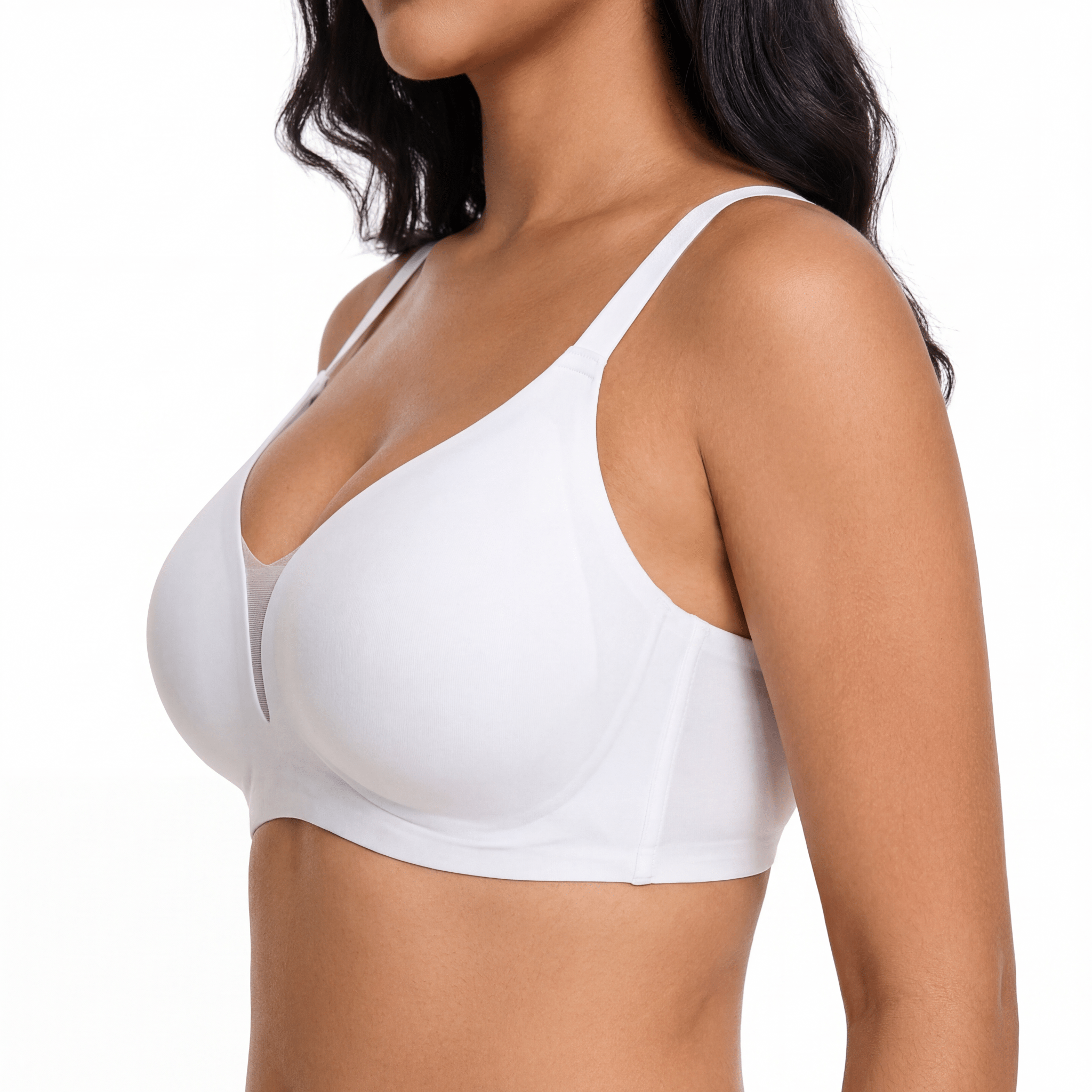 V-Neck Mesh Detail Bra