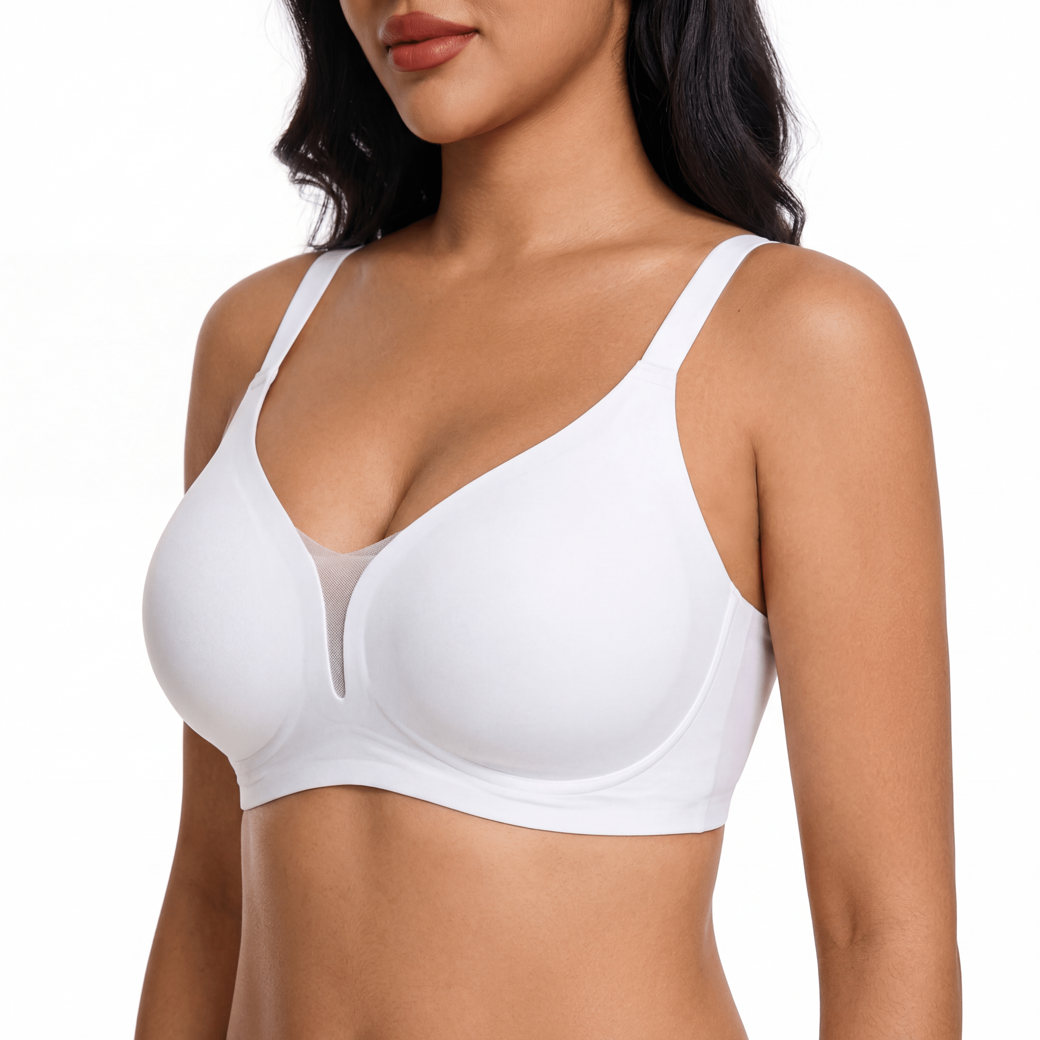 V-Neck Mesh Detail Bra